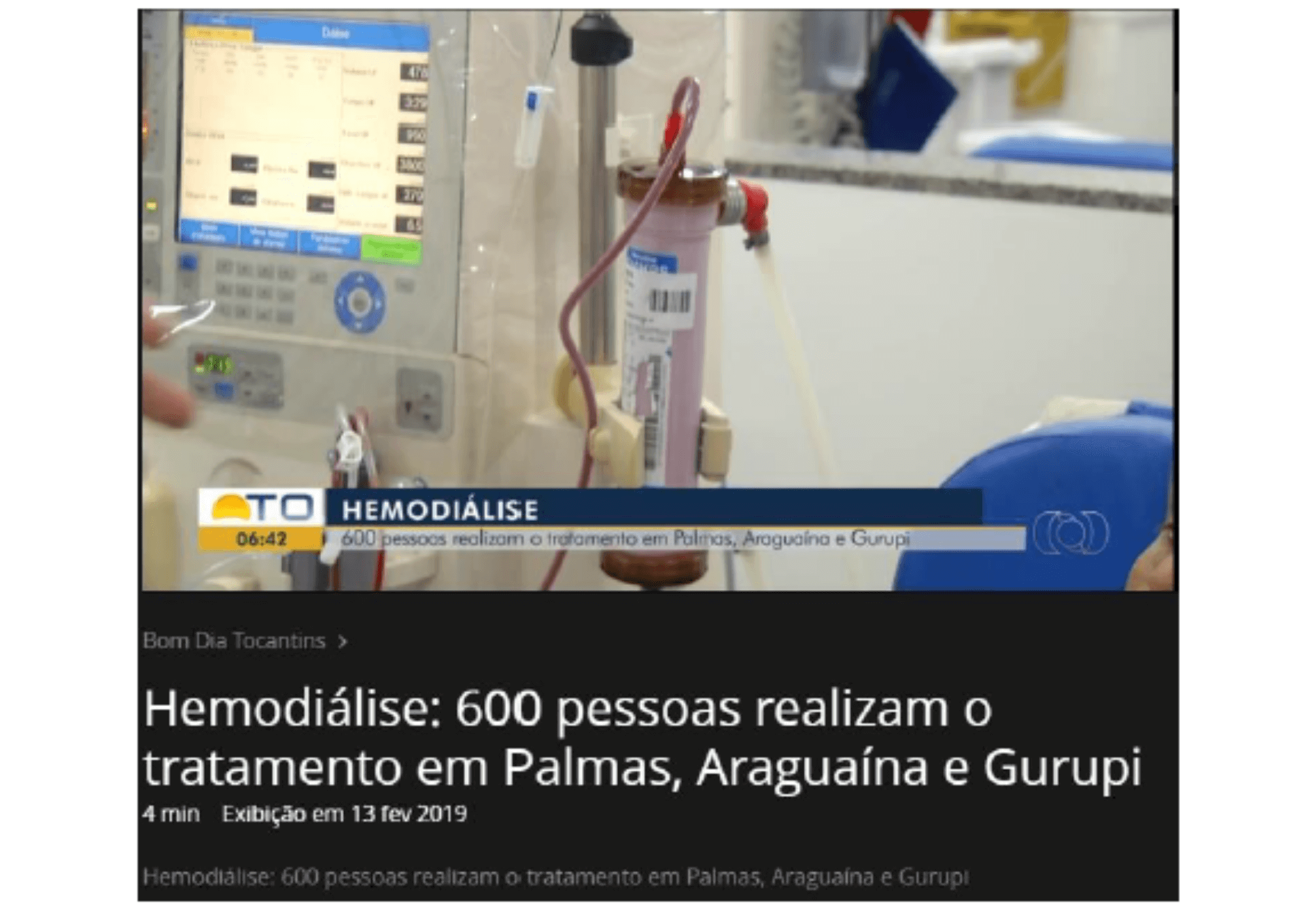 Bom dia Tocantins – Hemodiálise: 600 pessoas realizam o tratamento em  Palmas, Araguaína e Gurupi – Pró Rim